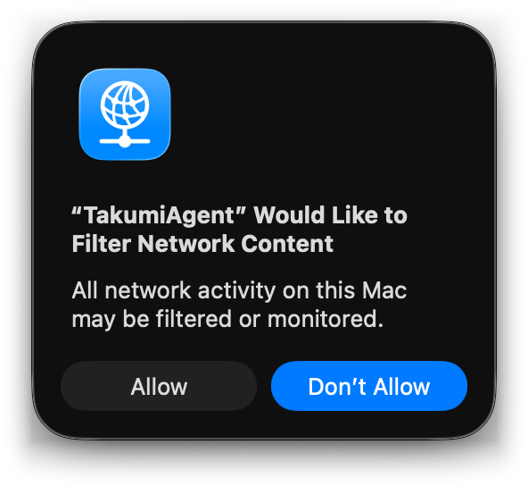 The filter network content prompt