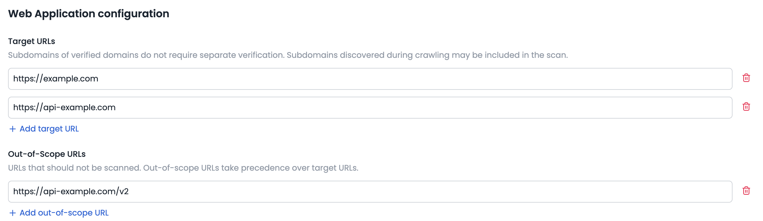 Multiple URL configuration