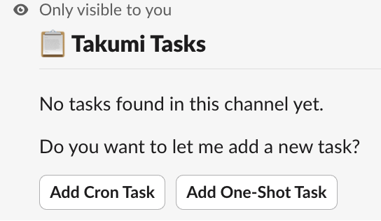 Enter takumi-tasks command