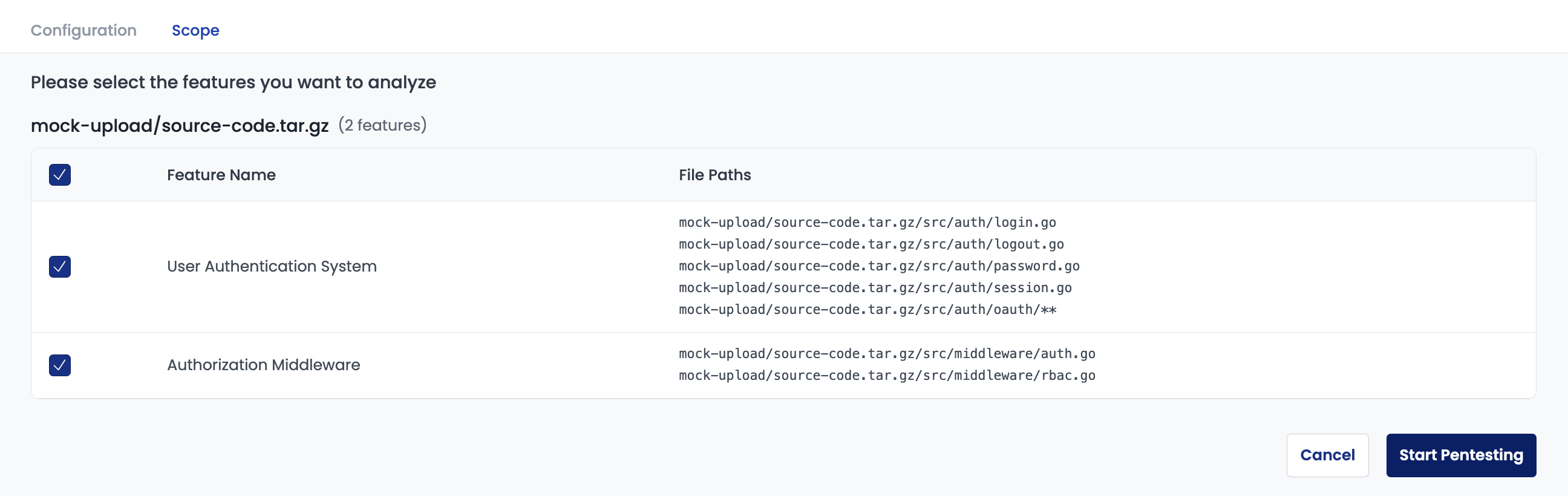 Feature Enumeration UI